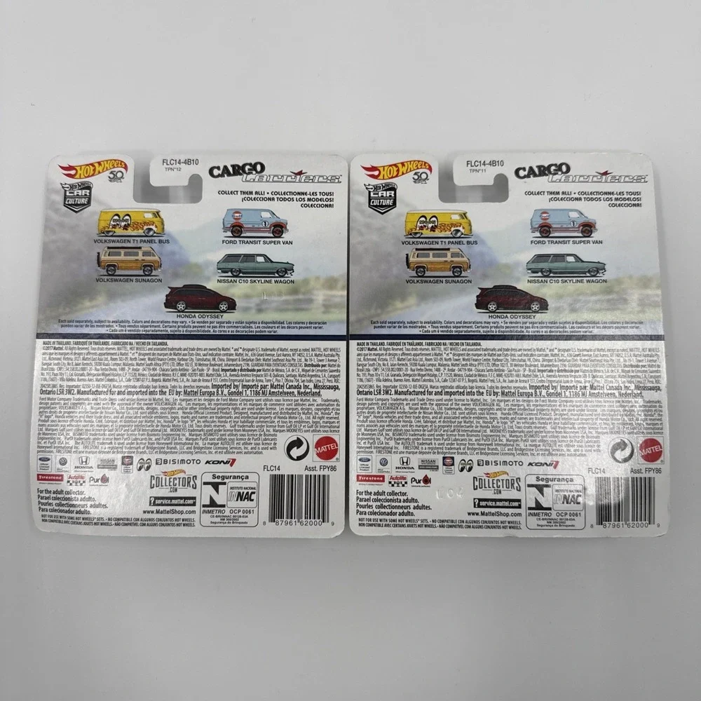 Hot Wheels‎ 2017 Cargo Carriers Volkswagen T1 Panel Bus Lot Of 2